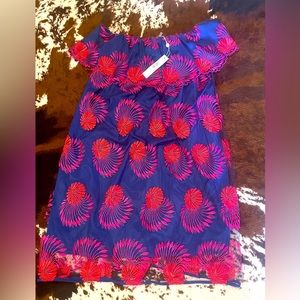 Trina Turk off the shoulder dress. NWT. SIZE MEDIUM